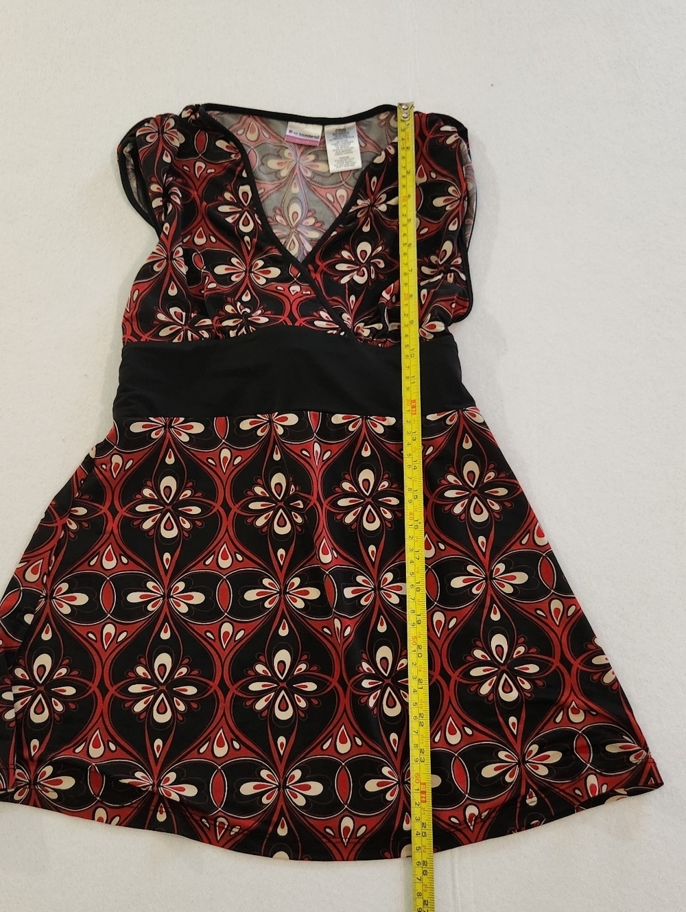 No Boundaries Y2K Empire Black And Red Floral Top Size Juniors Large - Picture 4 of 7